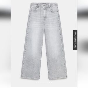 Washed Grey Wide Jeans